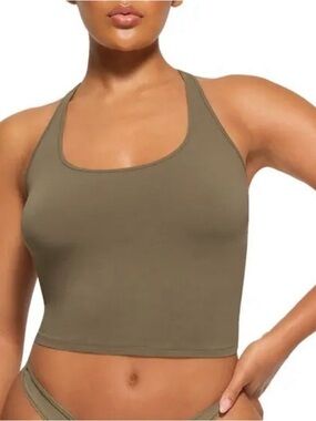 Skims New Vintage Army Green Cropped Tank NWT Size M